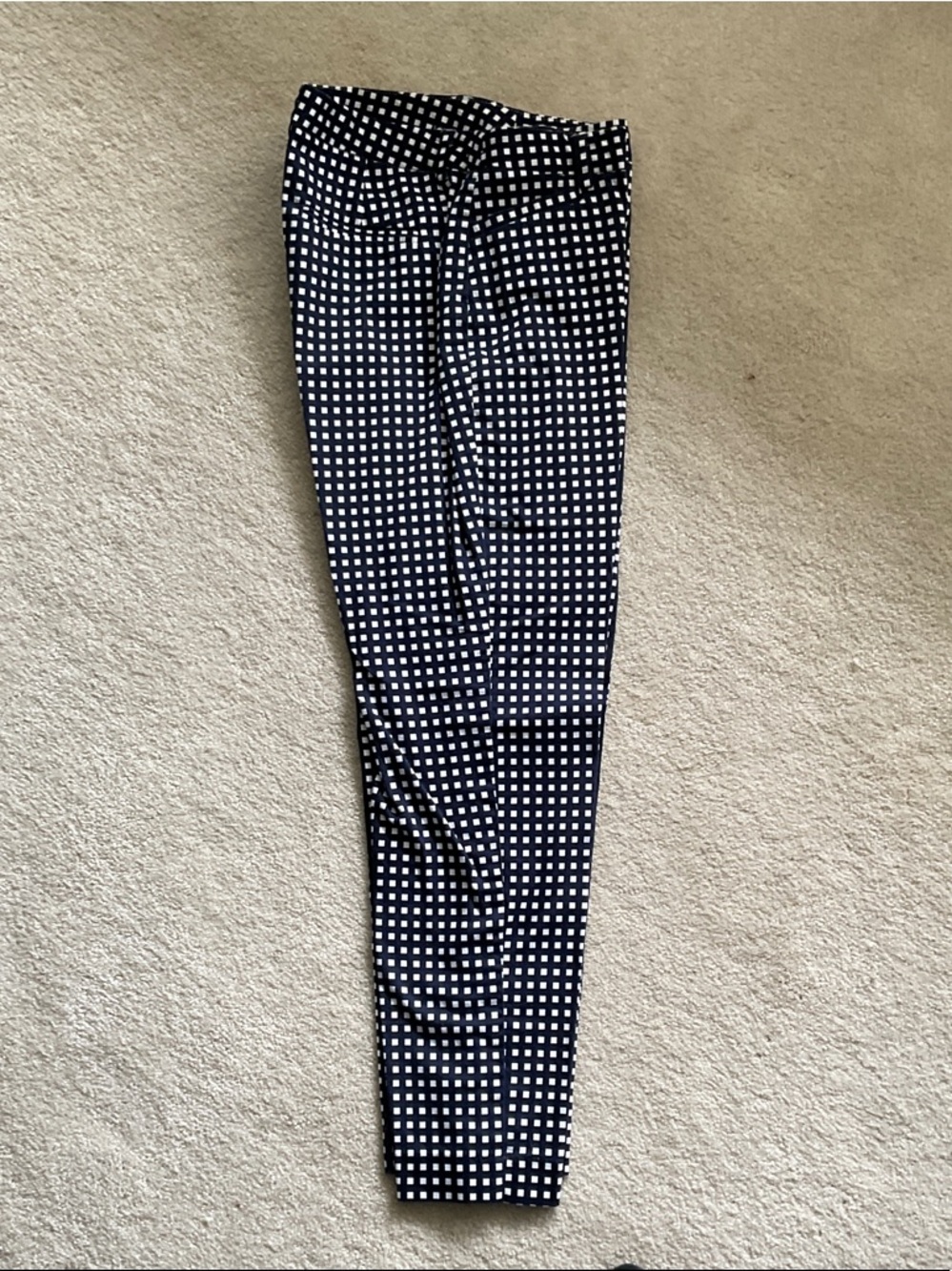 Roz & Ali Navy and White Square-Print Pants